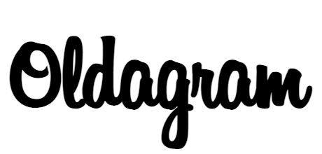 The word oldagram in black, cursive text againts a white backgroud.